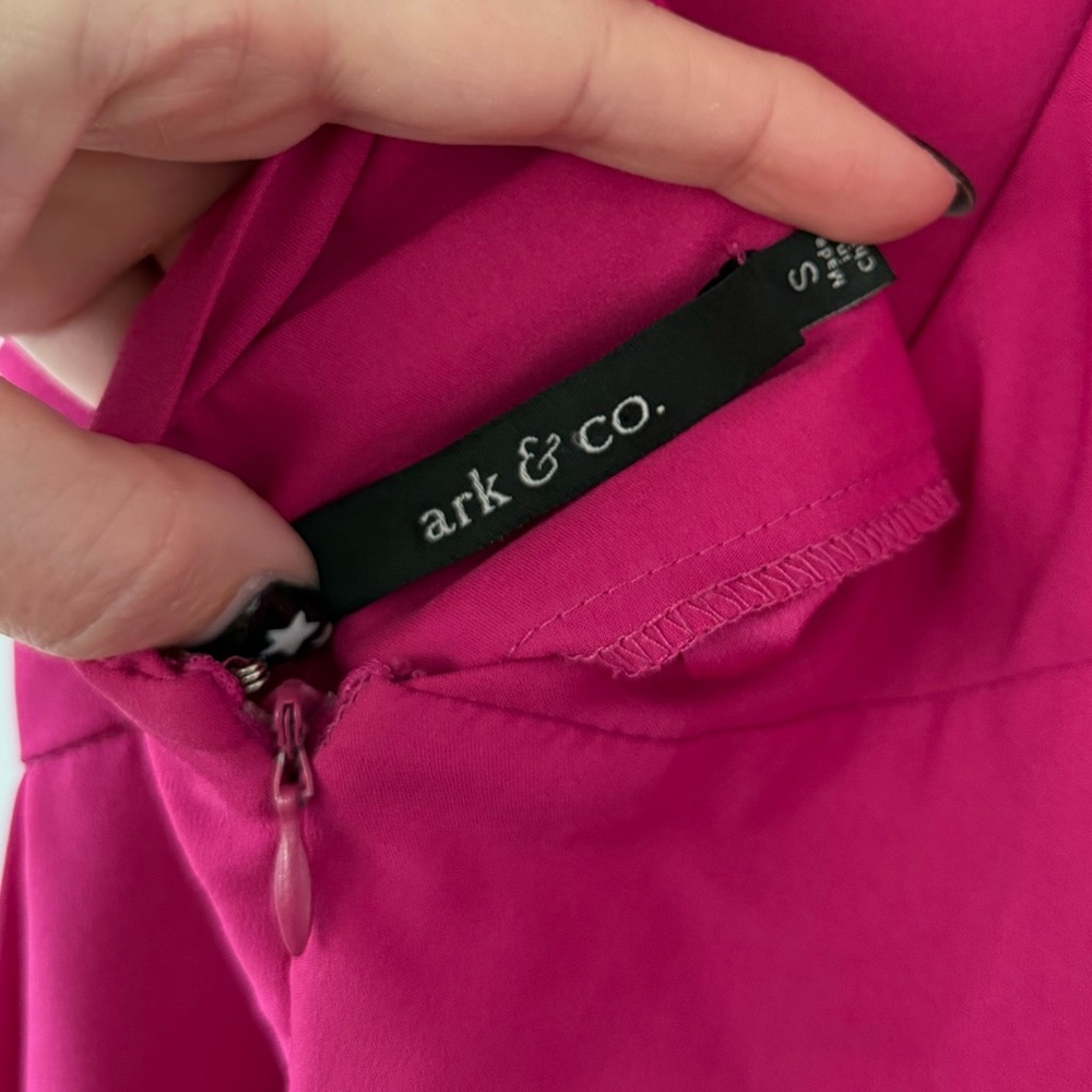 Ark & Co Hot Pink Ruffle Romper - Picture 5 of 6